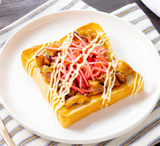 照り焼きトースト紅生姜のせ